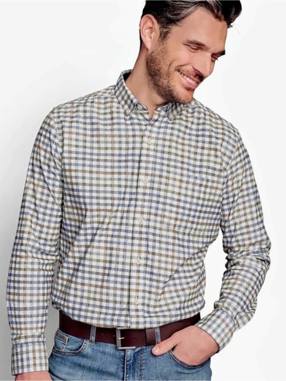 Johnston & Murphy Sherwood Plaid Corduroy Long Sleeve Woven Shirt